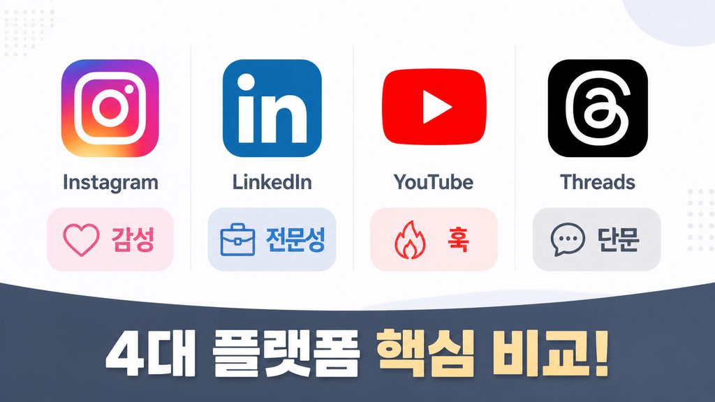 클로드 AI SNS 콘텐츠 기획 인스타그램 링크드인 유튜브 플랫폼별 실전 가이드