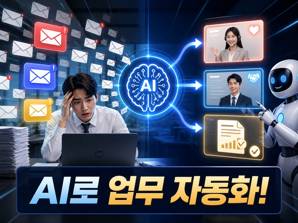 클로드 AI로 이메일 자동화를 진행하여 고객, 협력사, 상사에게 상황별 답장을 보내는 모습