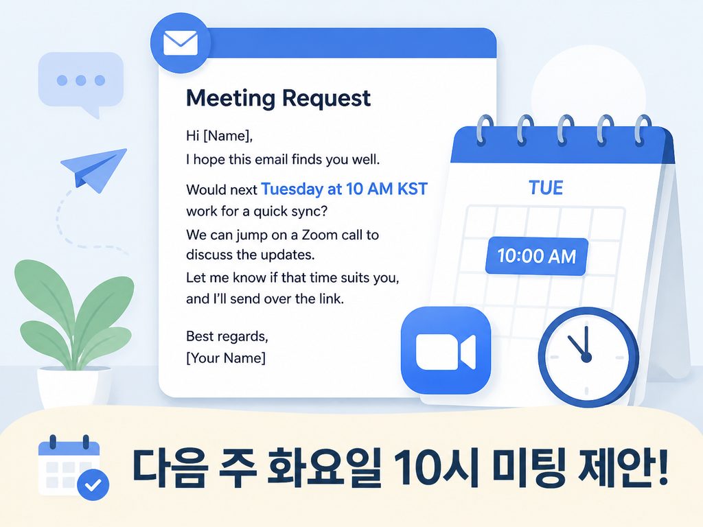 클로드 AI로 현지화한 미팅 일정 제안 비즈니스 이메일 예시