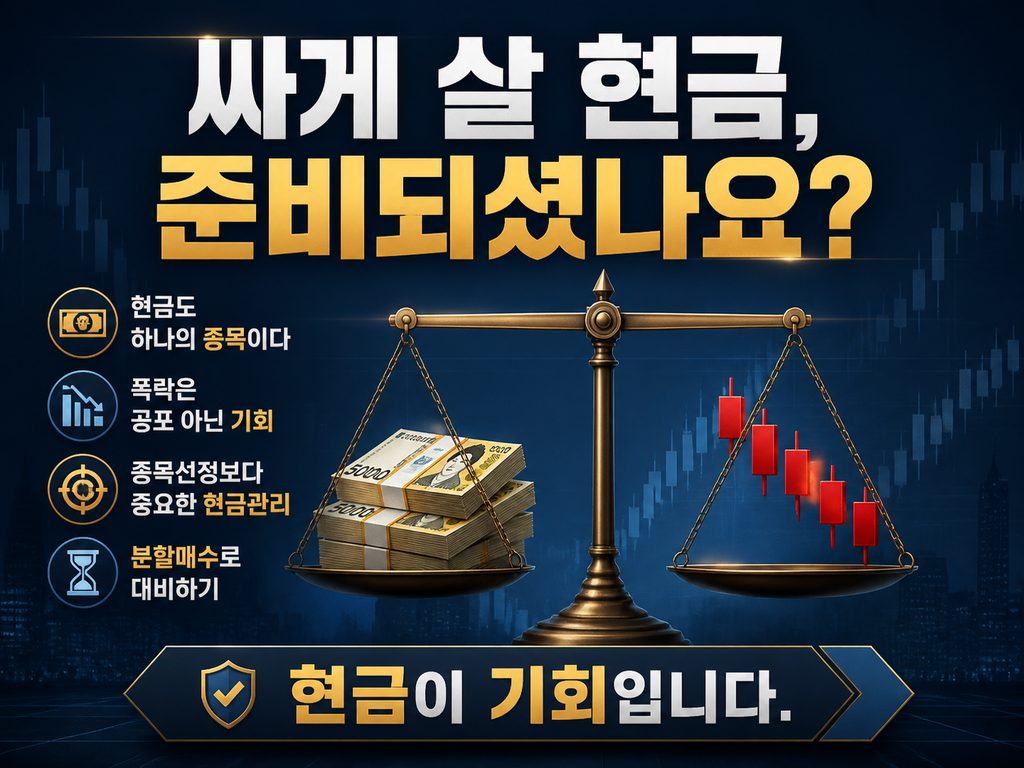 현금 관리가 왜 중요한지 보여주는 폭락장 대비 이미지