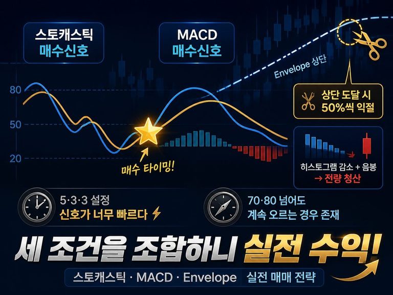 Stochastic 세 조건을 조합한 매매에서 수익이 나기 시작했다